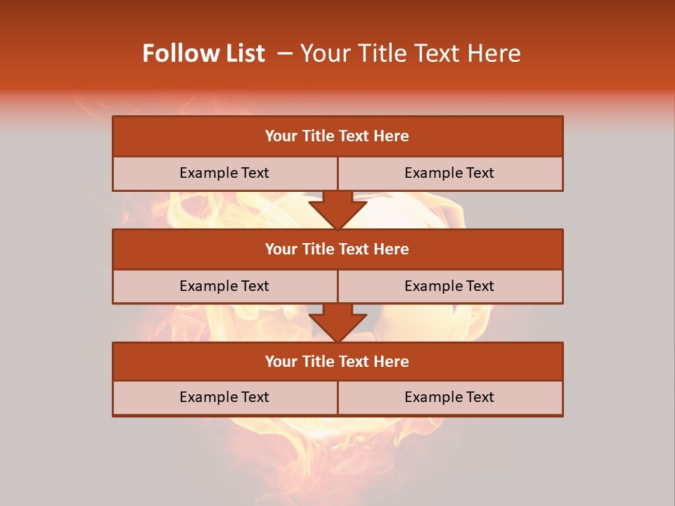 Flame Shape Pentagon PowerPoint Template
