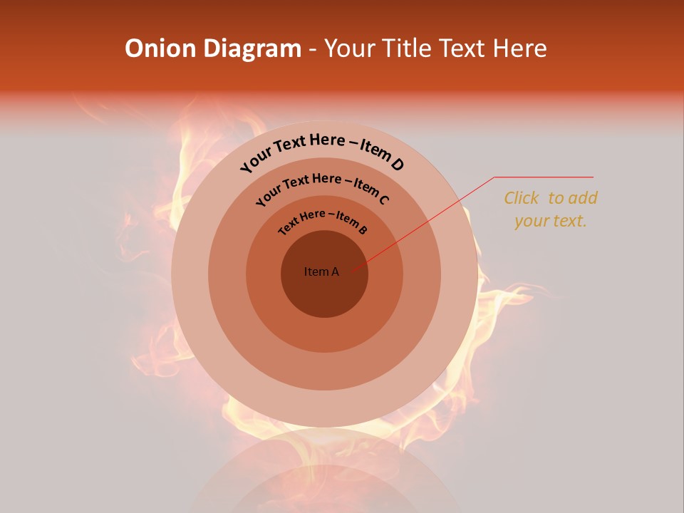 Flame Shape Pentagon PowerPoint Template