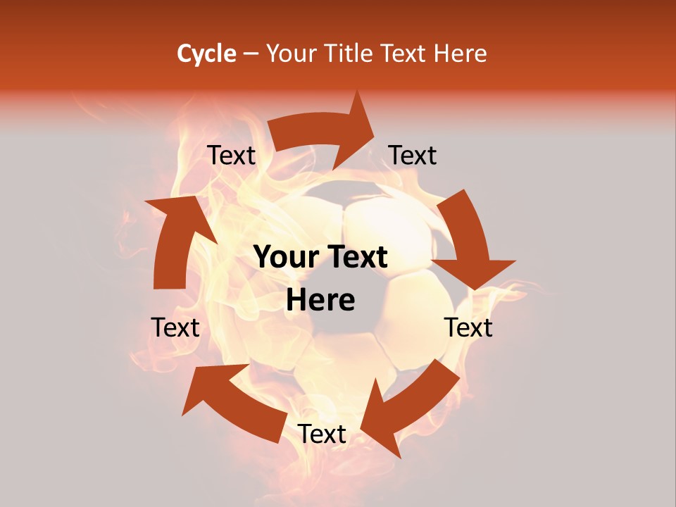 Flame Shape Pentagon PowerPoint Template