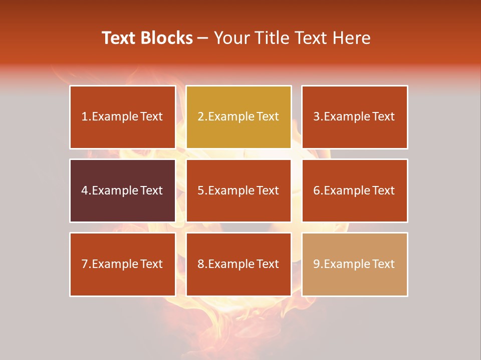 Flame Shape Pentagon PowerPoint Template