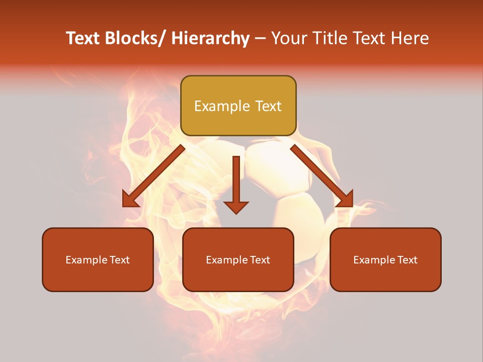 Flame Shape Pentagon PowerPoint Template