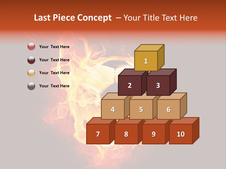 Flame Shape Pentagon PowerPoint Template