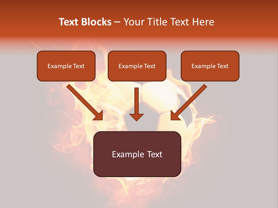 Flame Shape Pentagon PowerPoint Template