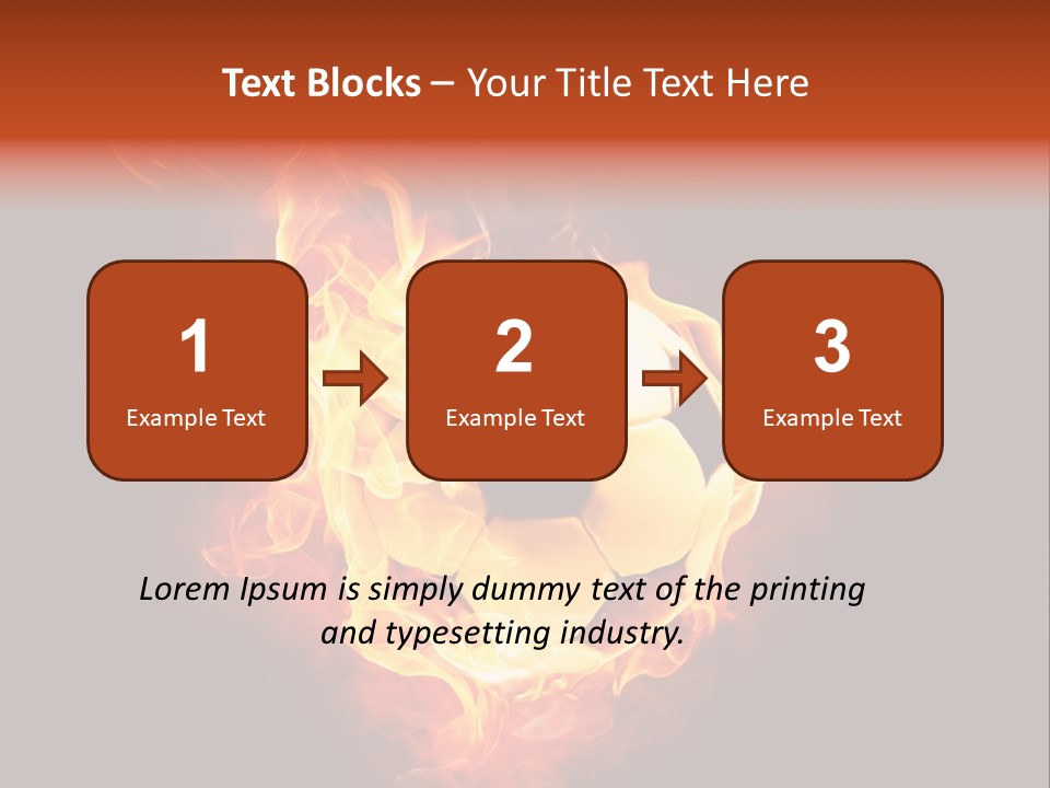 Flame Shape Pentagon PowerPoint Template