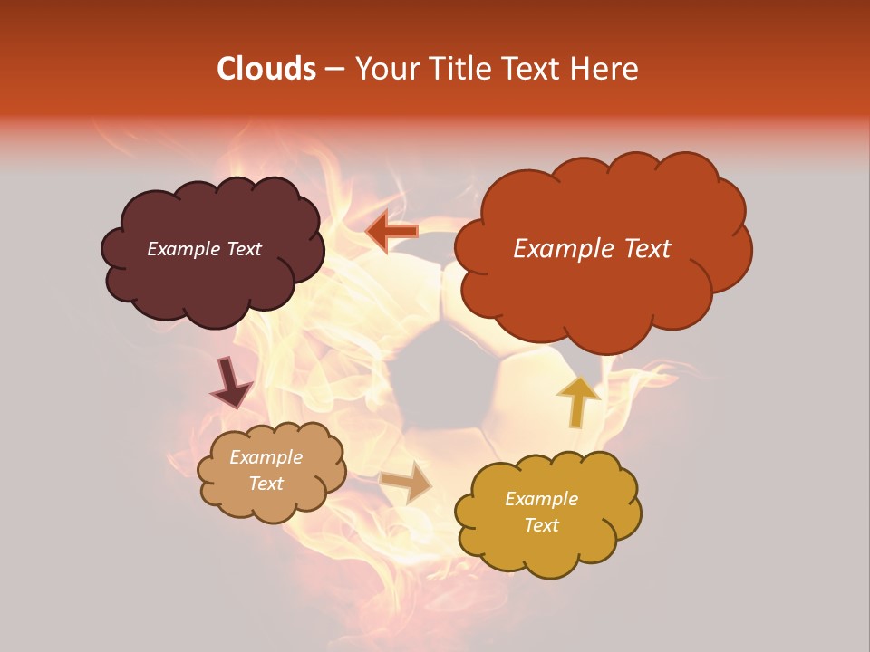 Flame Shape Pentagon PowerPoint Template