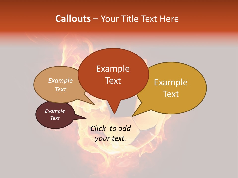 Flame Shape Pentagon PowerPoint Template