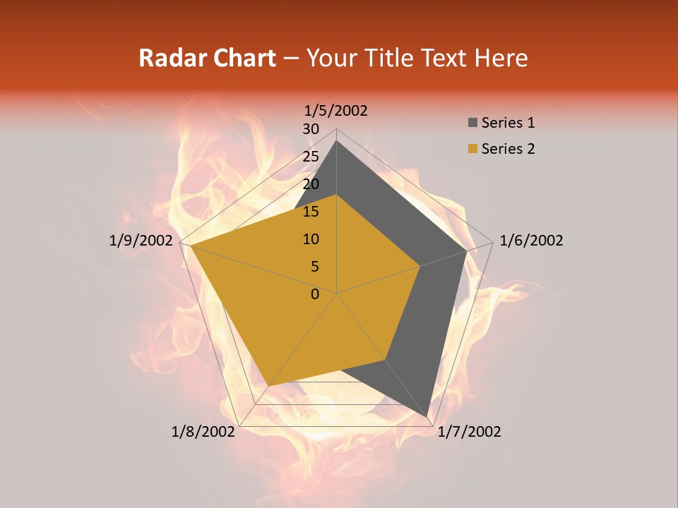 Flame Shape Pentagon PowerPoint Template