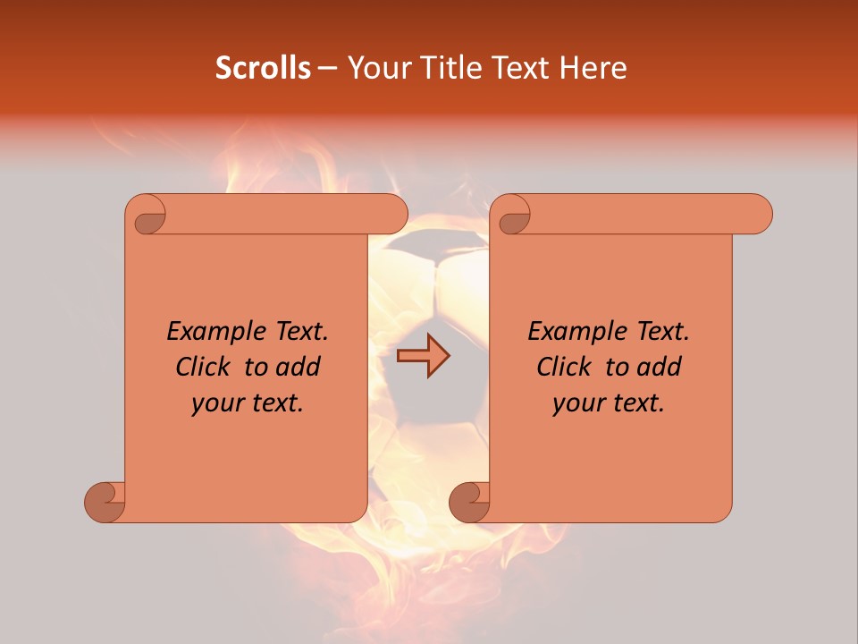 Flame Shape Pentagon PowerPoint Template