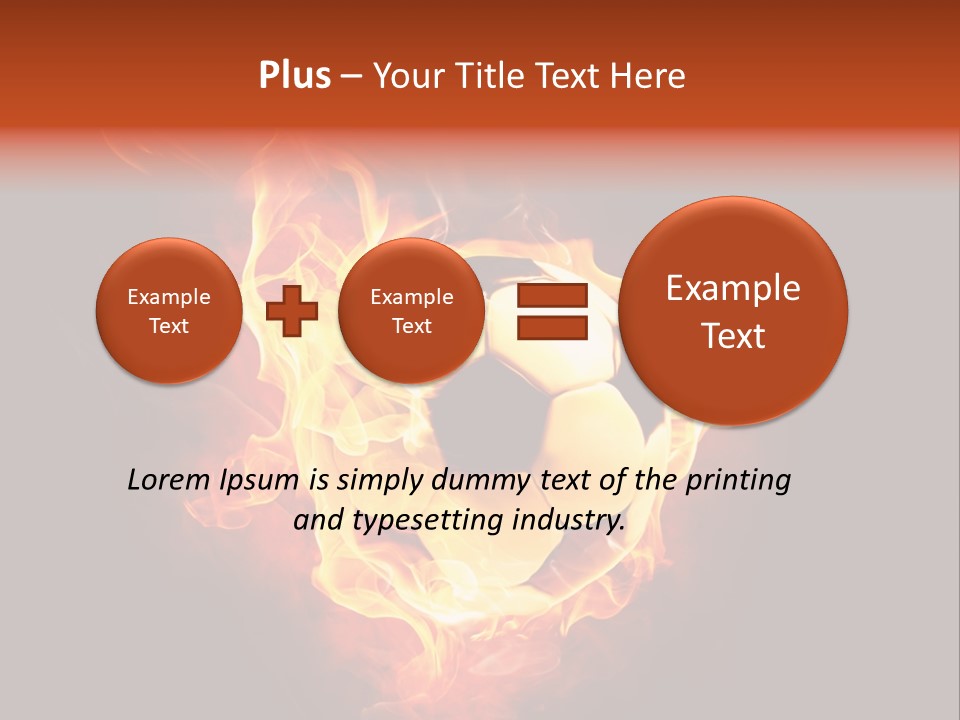 Flame Shape Pentagon PowerPoint Template