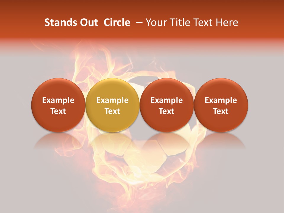 Flame Shape Pentagon PowerPoint Template