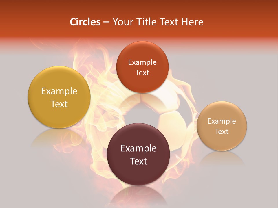 Flame Shape Pentagon PowerPoint Template