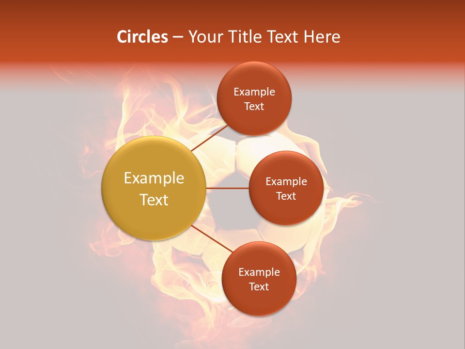 Flame Shape Pentagon PowerPoint Template