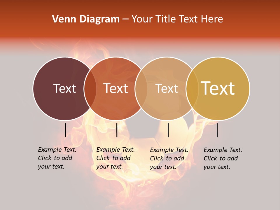 Flame Shape Pentagon PowerPoint Template