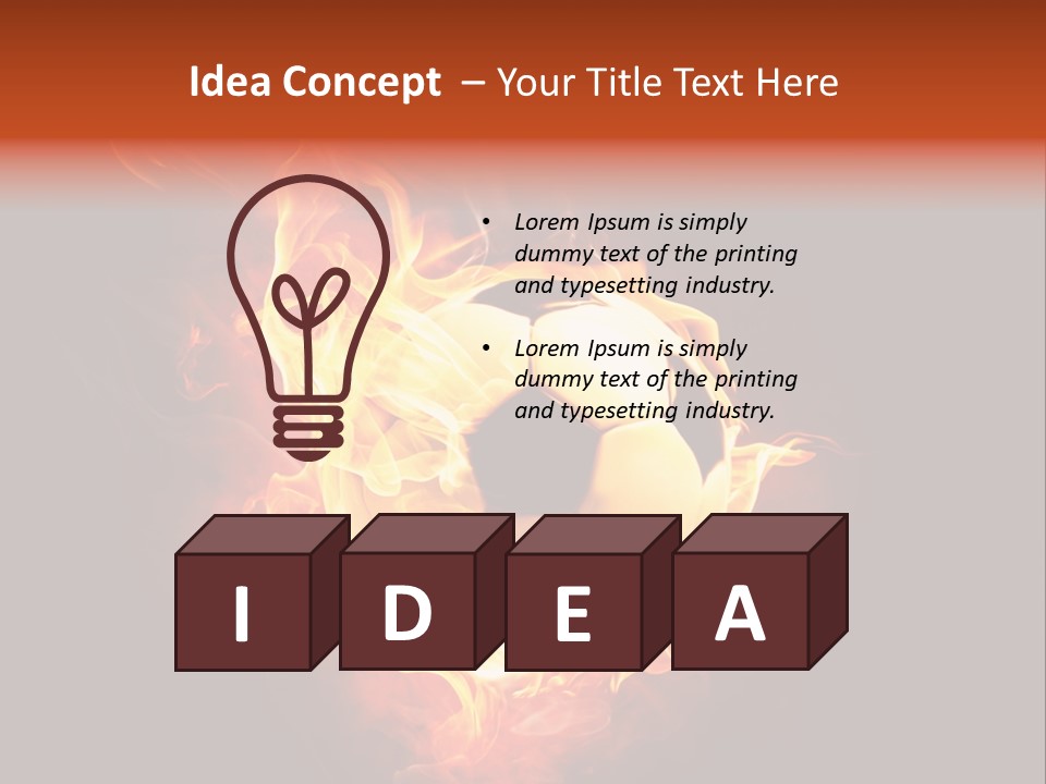 Flame Shape Pentagon PowerPoint Template