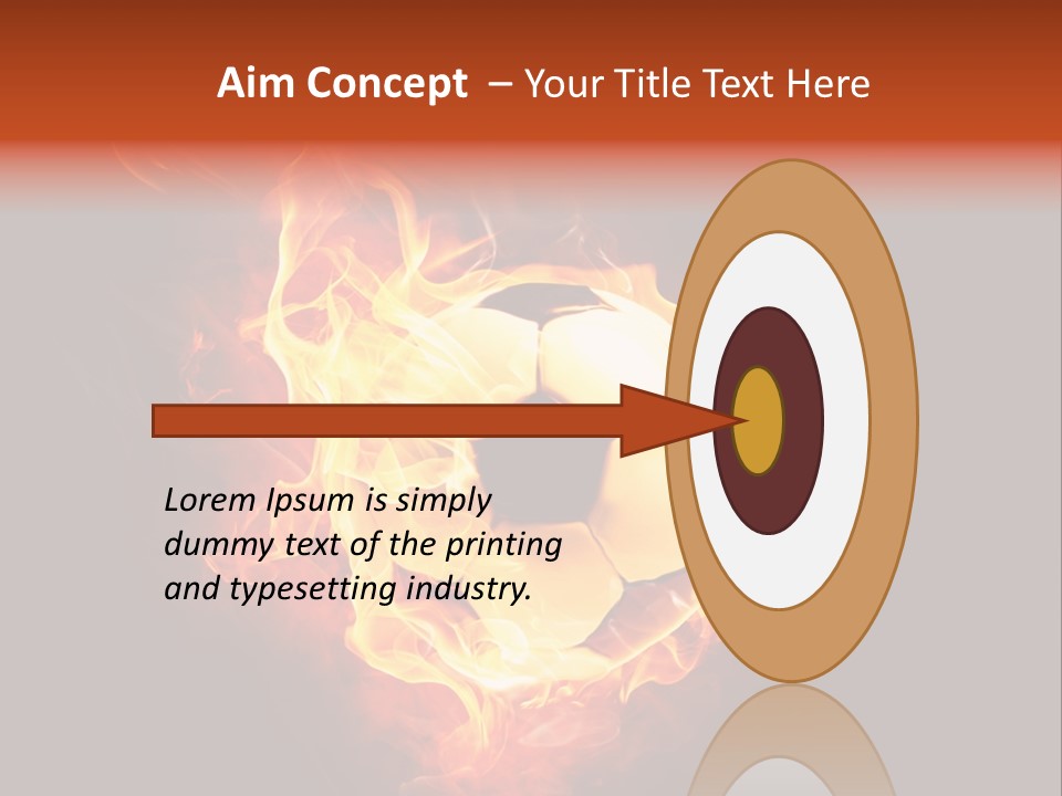 Flame Shape Pentagon PowerPoint Template