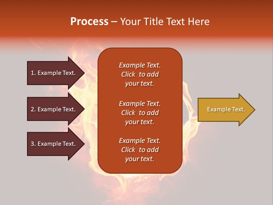 Flame Shape Pentagon PowerPoint Template