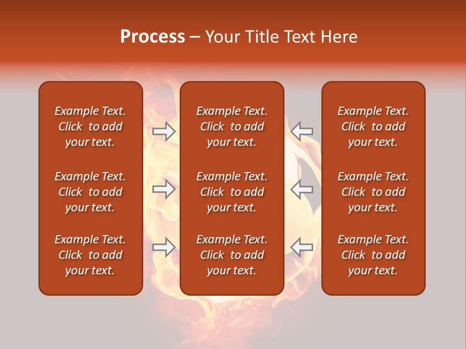Flame Shape Pentagon PowerPoint Template