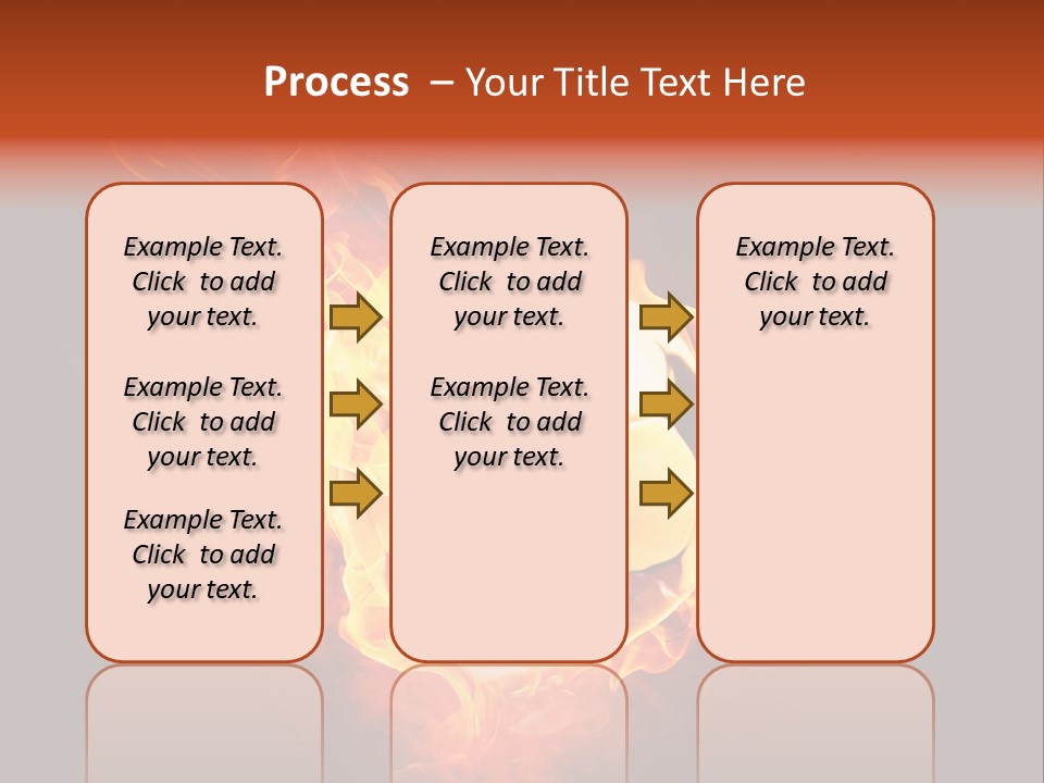 Flame Shape Pentagon PowerPoint Template