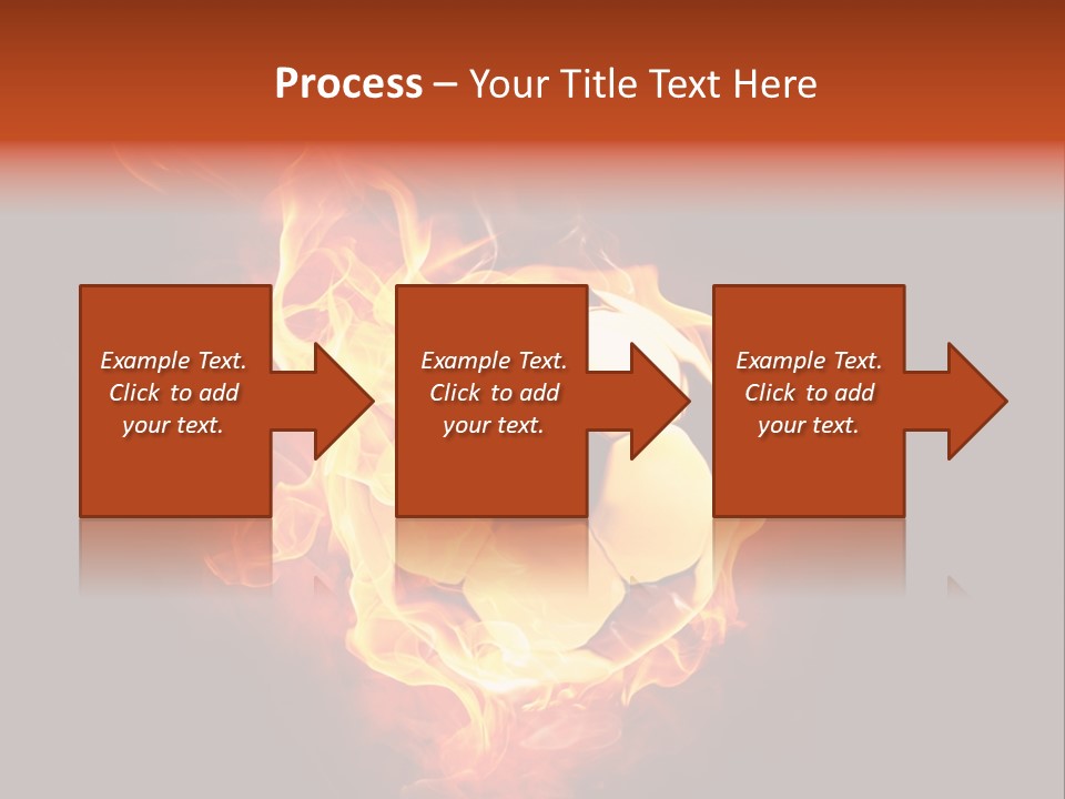 Flame Shape Pentagon PowerPoint Template