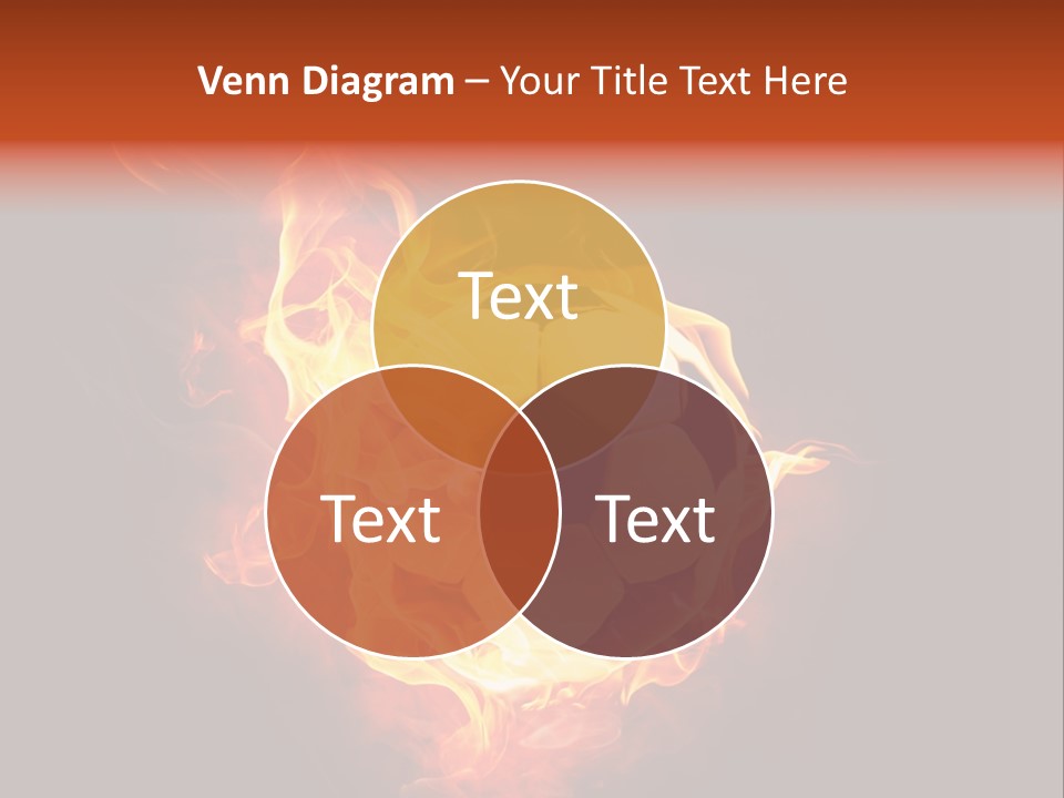 Flame Shape Pentagon PowerPoint Template