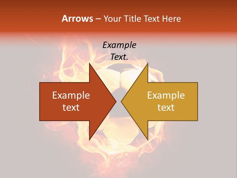 Flame Shape Pentagon PowerPoint Template
