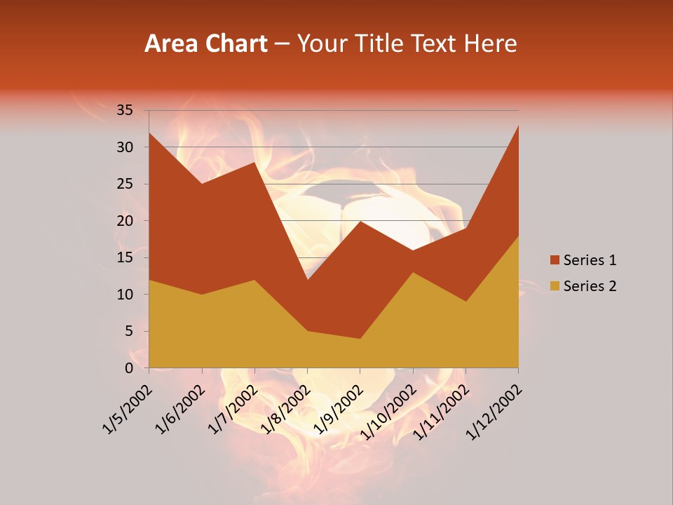 Flame Shape Pentagon PowerPoint Template
