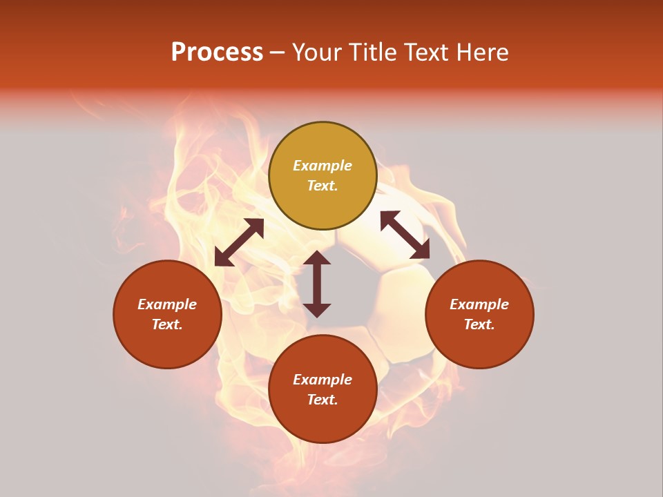Flame Shape Pentagon PowerPoint Template