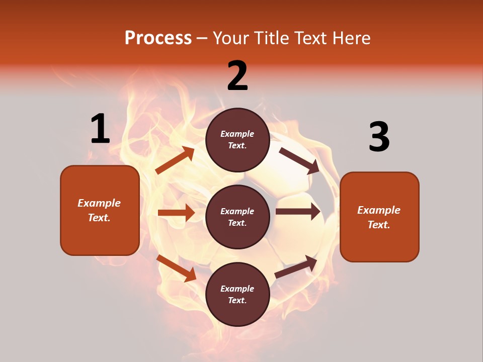 Flame Shape Pentagon PowerPoint Template