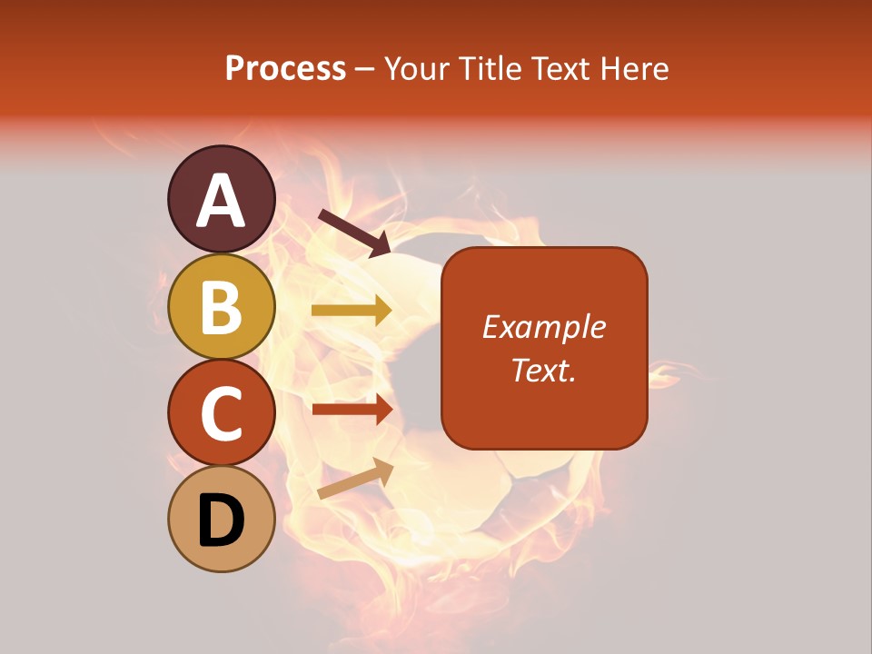 Flame Shape Pentagon PowerPoint Template