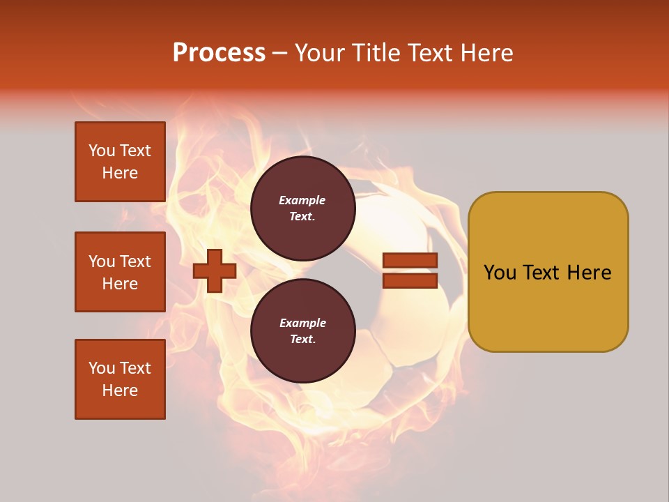 Flame Shape Pentagon PowerPoint Template