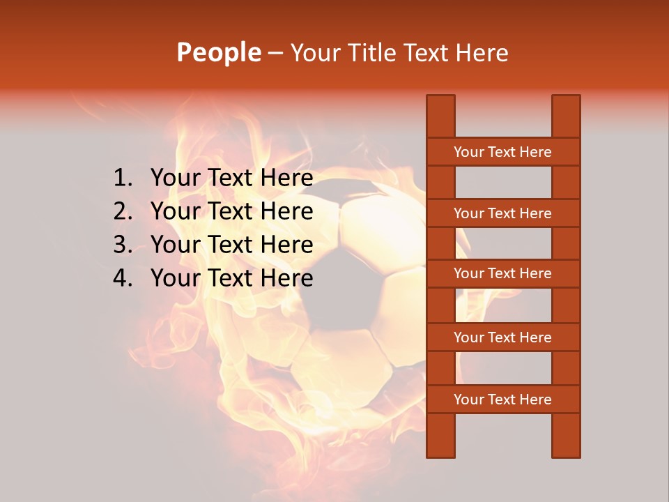 Flame Shape Pentagon PowerPoint Template