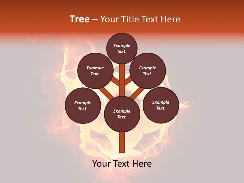 Flame Shape Pentagon PowerPoint Template