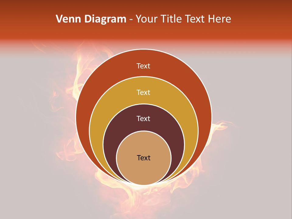 Flame Shape Pentagon PowerPoint Template