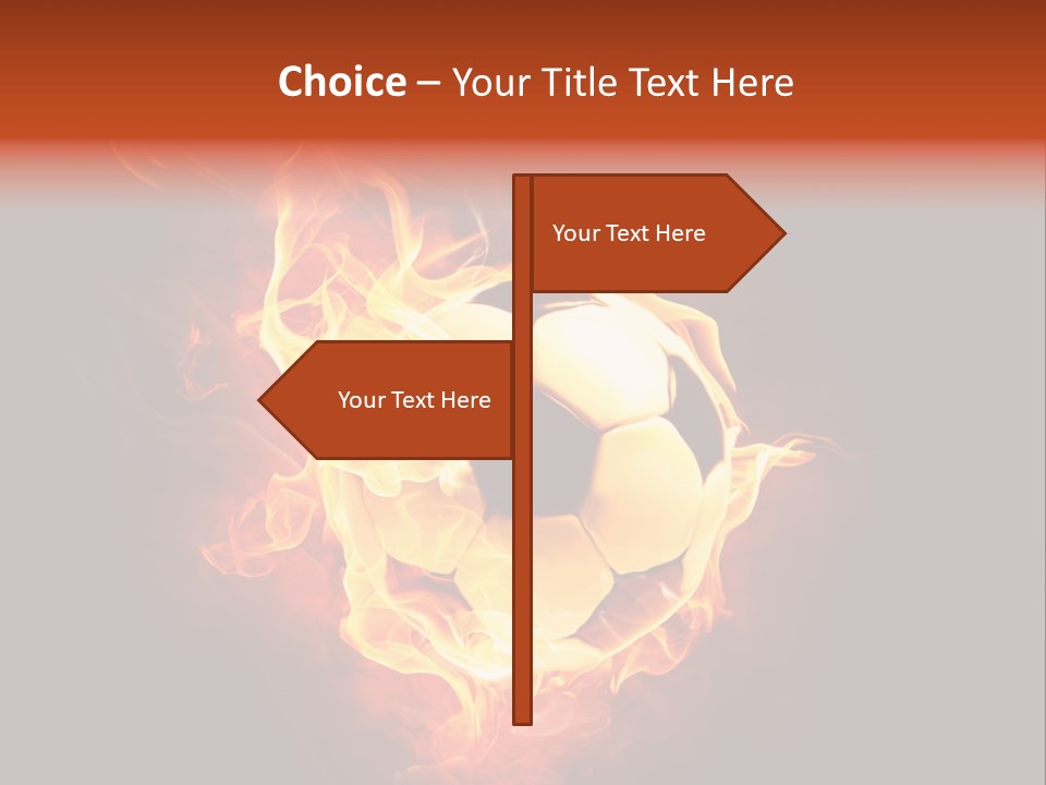 Flame Shape Pentagon PowerPoint Template