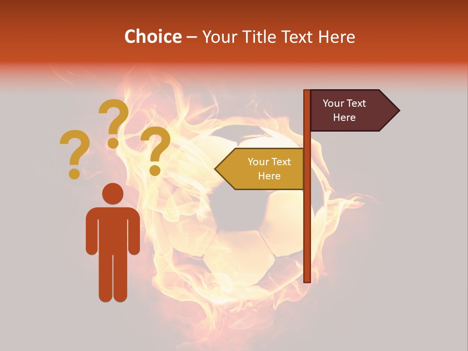 Flame Shape Pentagon PowerPoint Template