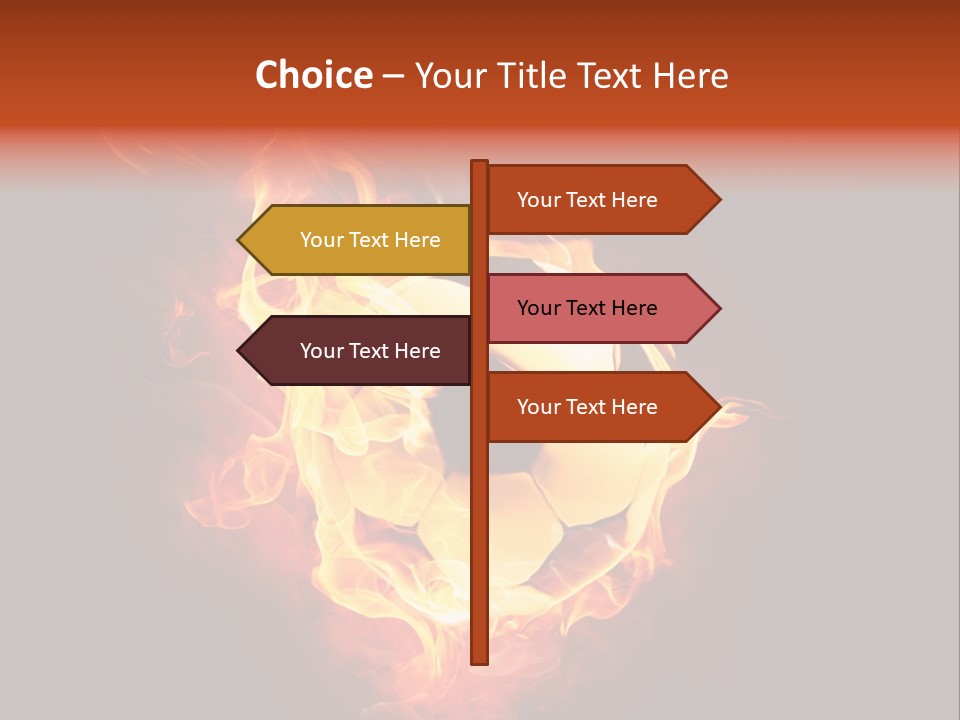 Flame Shape Pentagon PowerPoint Template