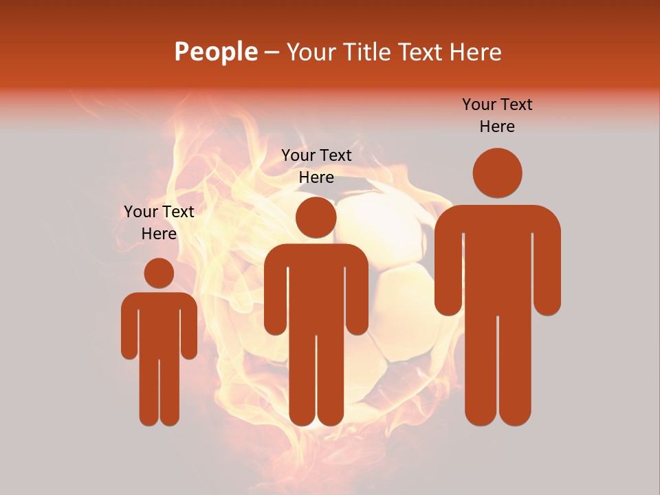 Flame Shape Pentagon PowerPoint Template