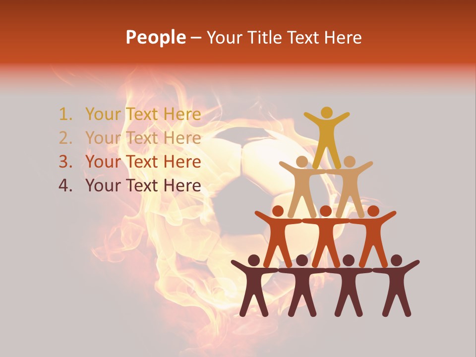Flame Shape Pentagon PowerPoint Template