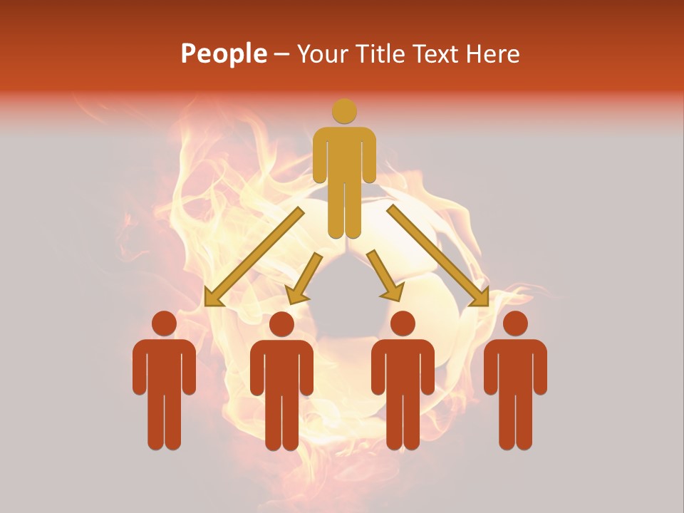 Flame Shape Pentagon PowerPoint Template
