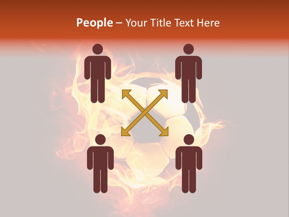 Flame Shape Pentagon PowerPoint Template