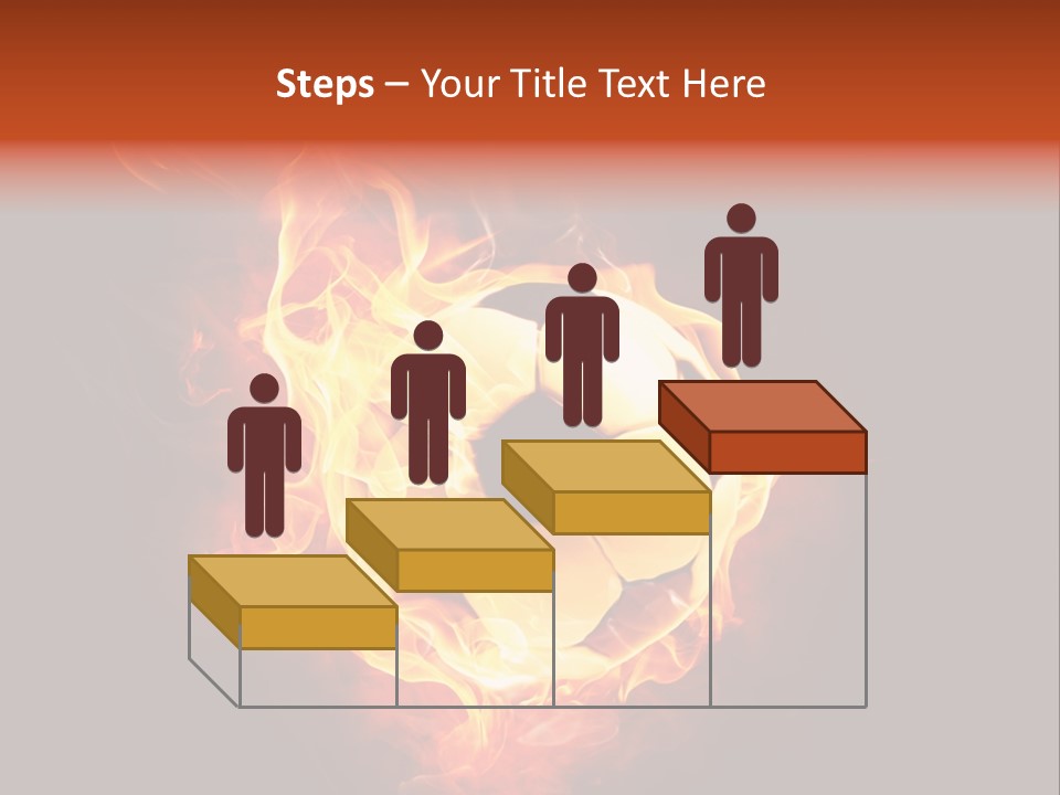 Flame Shape Pentagon PowerPoint Template