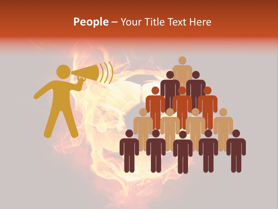 Flame Shape Pentagon PowerPoint Template