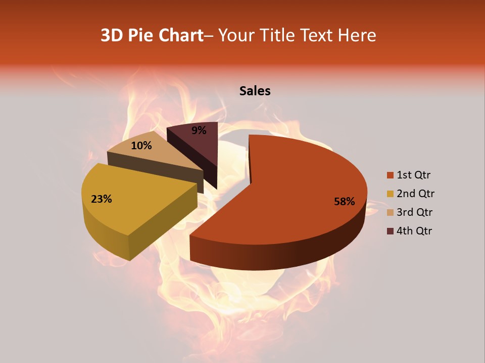 Flame Shape Pentagon PowerPoint Template