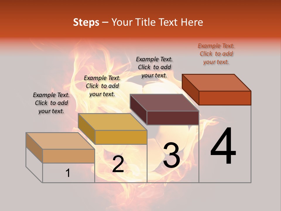 Flame Shape Pentagon PowerPoint Template