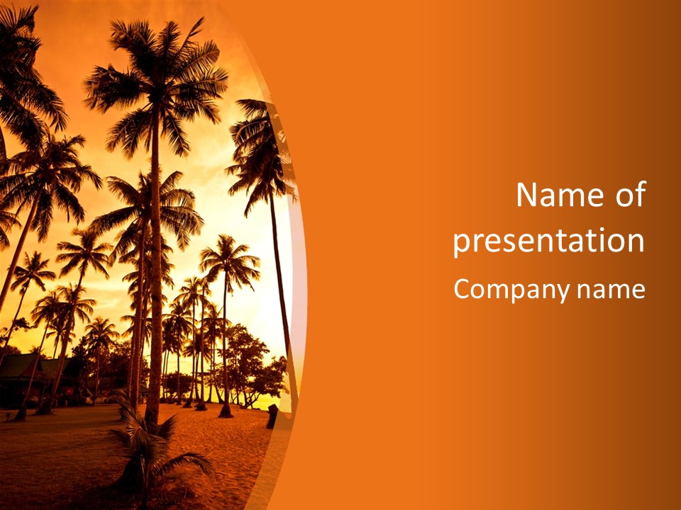 Beach Sunlight Evening PowerPoint Template