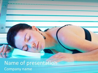 Caucasian Shiny Bikini PowerPoint Template