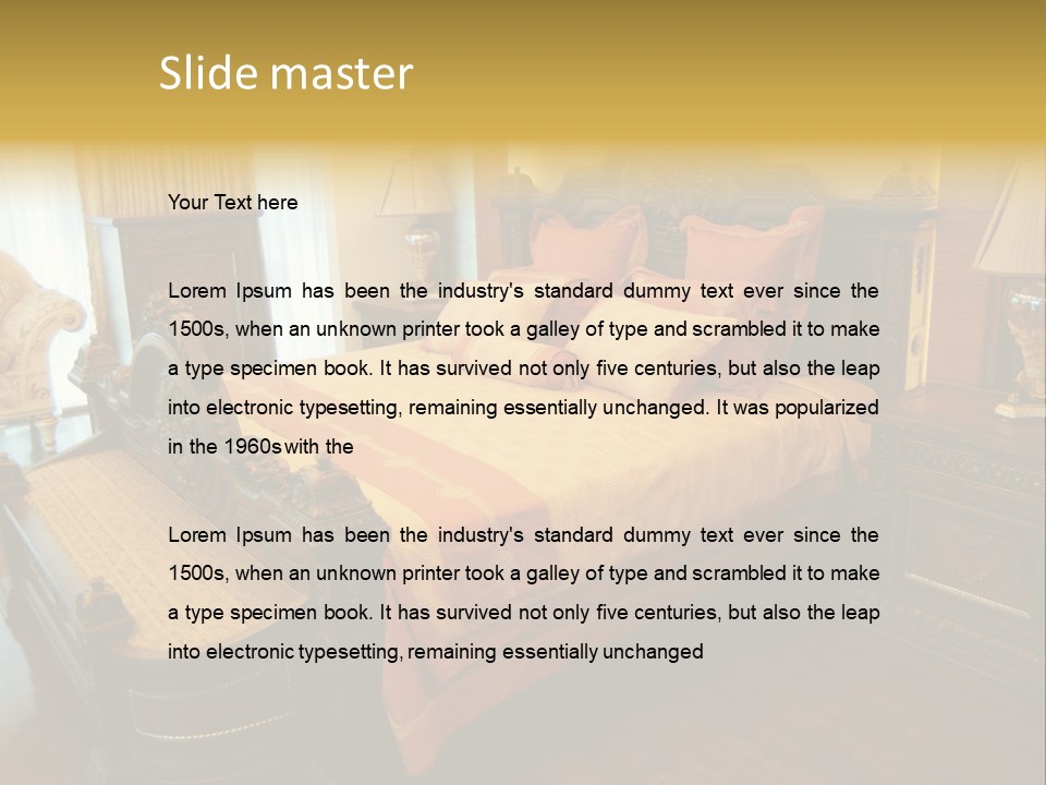 Lamps Curtains Distinguished PowerPoint Template