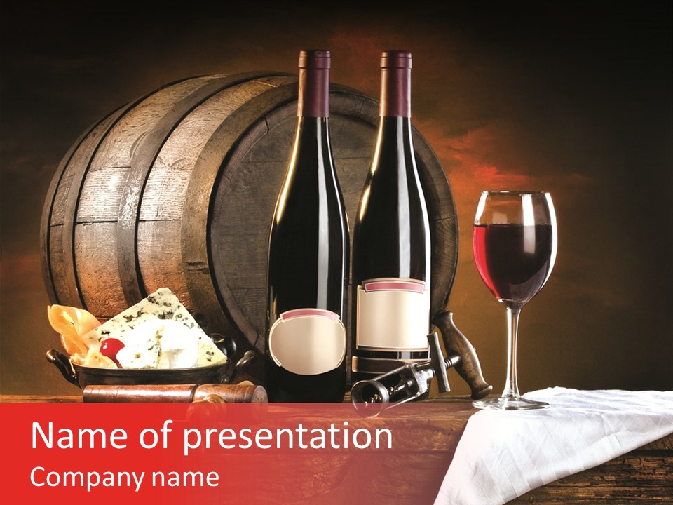 Wine Drapery Red PowerPoint Template