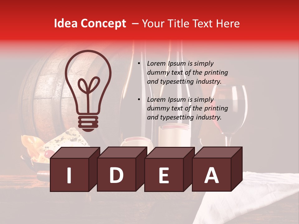 Wine Drapery Red PowerPoint Template
