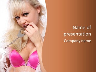 Bikini Hair Caucasian PowerPoint Template